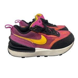 Nike Waffle One Toddler Shoes Size 7C Fuchsia Gold DC0479-600 Mesh Suede Sneaker